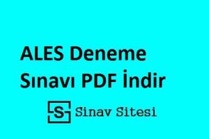 Ales Deneme Sınavı Pdf İndir