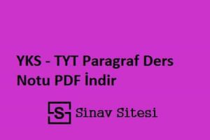 YKS - TYT Paragraf Ders Notları Pdf İndir