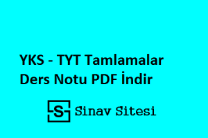 YKS - TYT Tamlamalar Ders Notları Pdf İndir