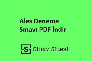 Ales Deneme Sınavı İndir PDF
