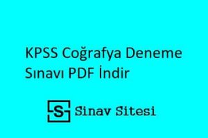 KPSS Coğrafya Deneme Sınavı İndir PDF
