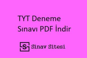 TYT Deneme Sınavı PDF İndir