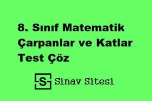 8. Sınıf Matematik Çarpanlar ve Katlar Test Çöz