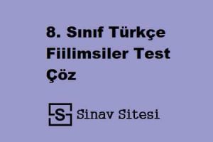 8. Sınıf Türkçe Fiilimsiler Test Çöz