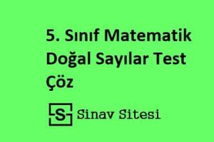 5. Sınıf Matematik Doğal Sayılar Test Çöz