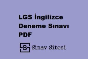 LGS İngilizce Deneme Sınavı PDF İndir