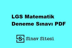 LGS Matematik Deneme Sınavı PDF İndir
