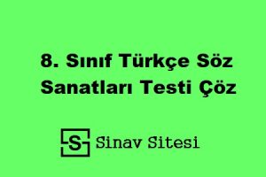 8. Sınıf Türkçe Söz Sanatları Testi Çöz