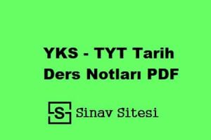 YKS - TYT Tarih Ders Notları PDF İndir
