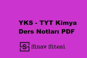 YKS - TYT Kimya Ders Notları PDF İndir