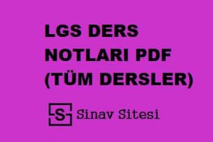 LGS Ders Notları PDF İndir