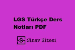 LGS Türkçe Ders Notları PDF İndir