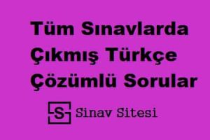 Tüm Sınavlarda Çıkmış Türkçe Çözümlü Sorular PDF