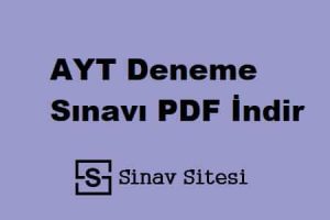 AYT Deneme Sınavı İndir PDF