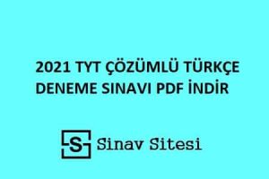 tyt türkçe deneme sınavı pdf