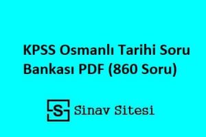 KPSS Osmanlı Tarihi Soru Bankası PDF