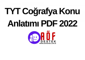 TYT Coğrafya Konu Anlatımı PDF 2022